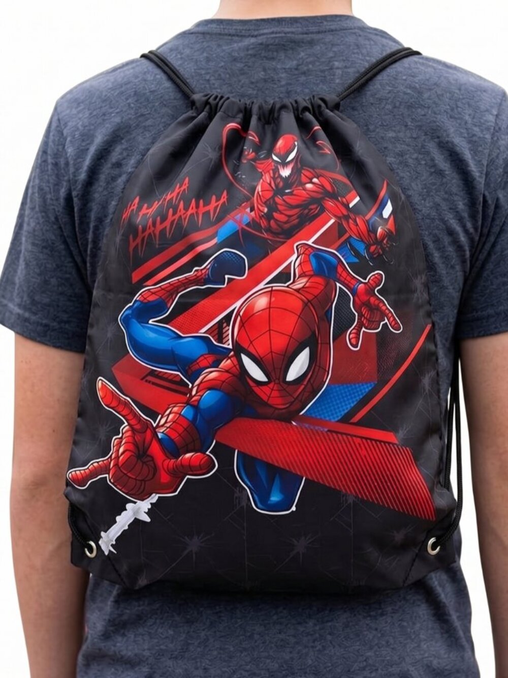 Marvel Spider-Man Carnage Drawstring Backpack Cinch Bag Lightweight Gym Sack NWT